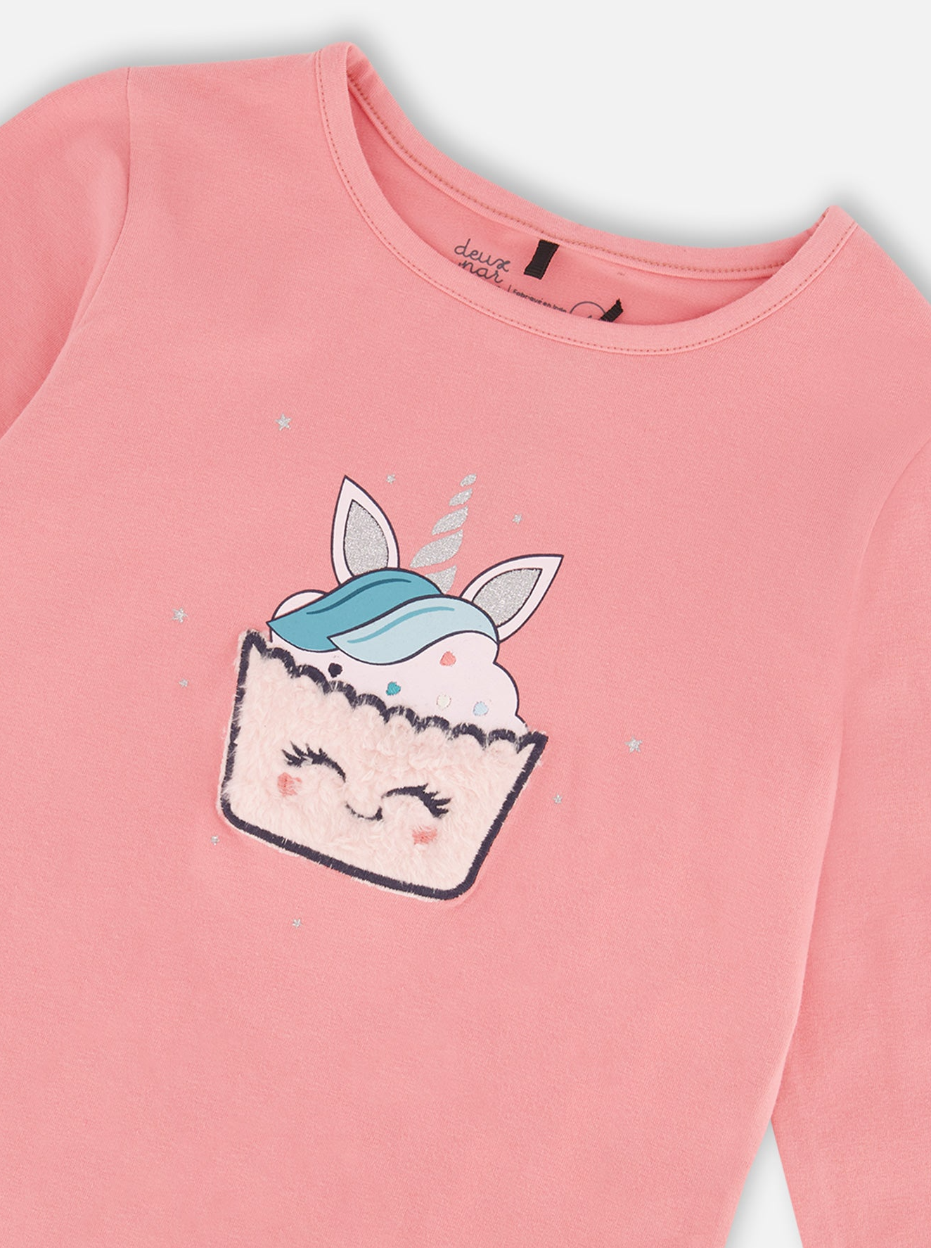 Organic Jersey T-Shirt With Unicorn Print