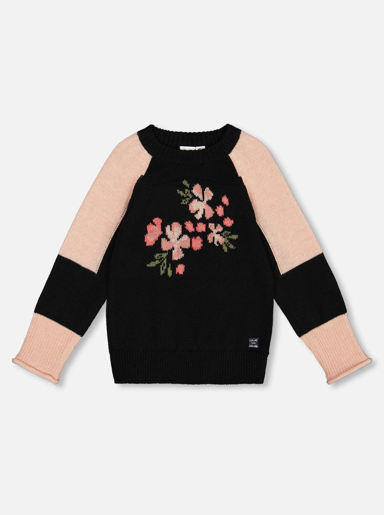 Girls Long Sleeve Knitted Sweater With Embroidery