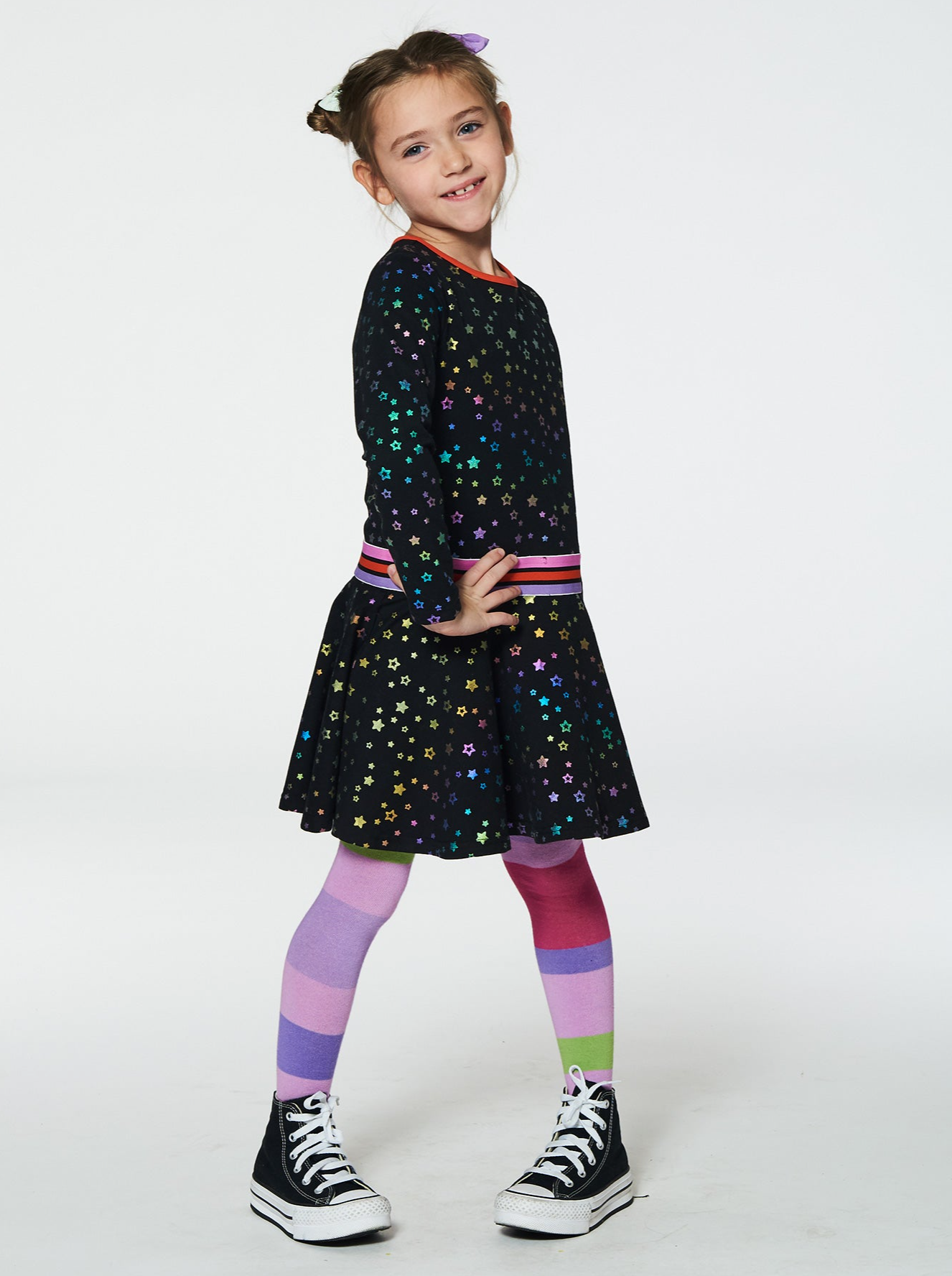 Girls Printed Foil Stars Dress