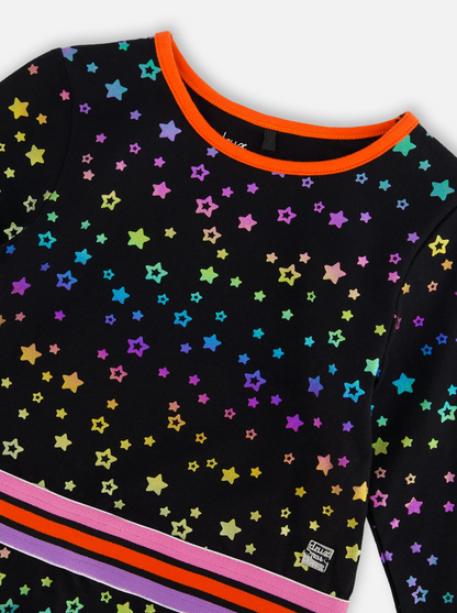 Girls Printed Foil Stars Dress