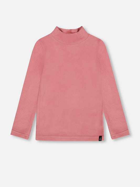 Girls Long Sleeve Brushed Rib Mockneck Top