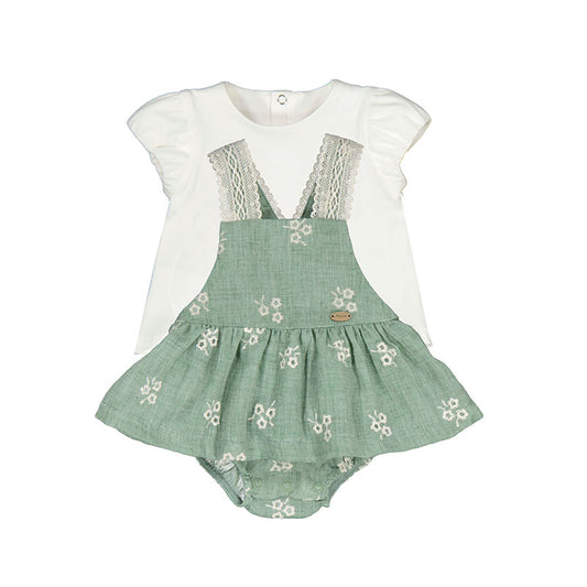 Mayoral Baby Newborn Dungaree Skirt Set_ 1836-36