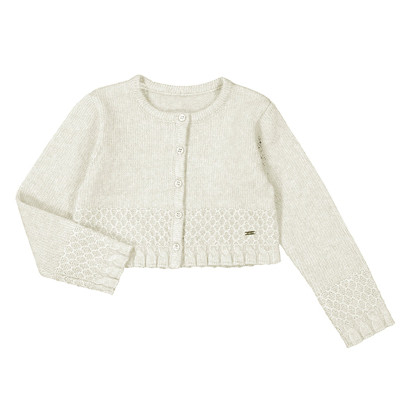 Girls Button Up Knit Bolero Cardigan