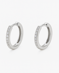 Girls Silver Stone Hoops