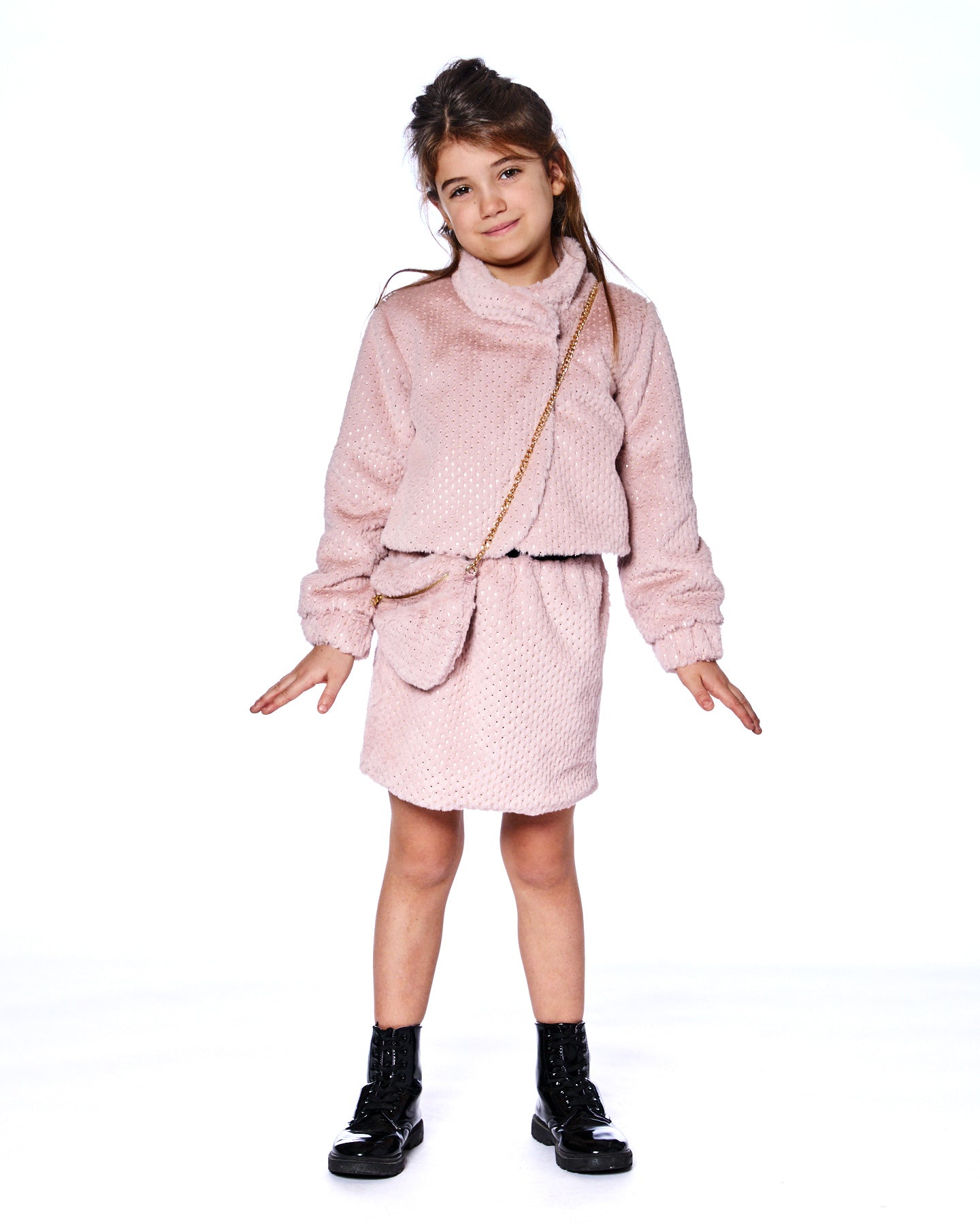 Deux Par Deux Girls Faux Fur Short Jacket_ H20Q50