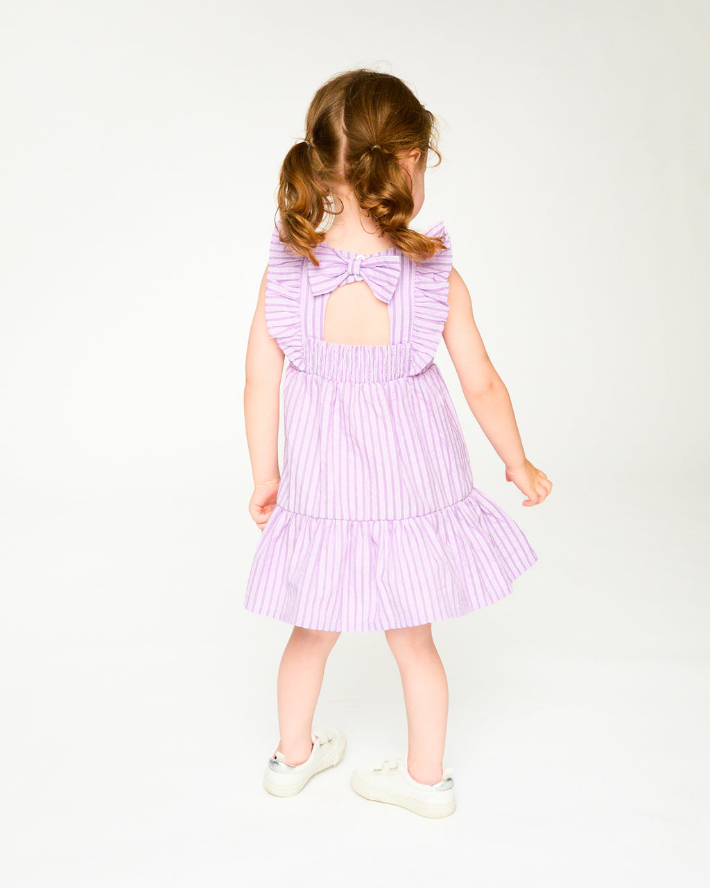 Deux Par Deux Girls Striped Dress_ H30E86