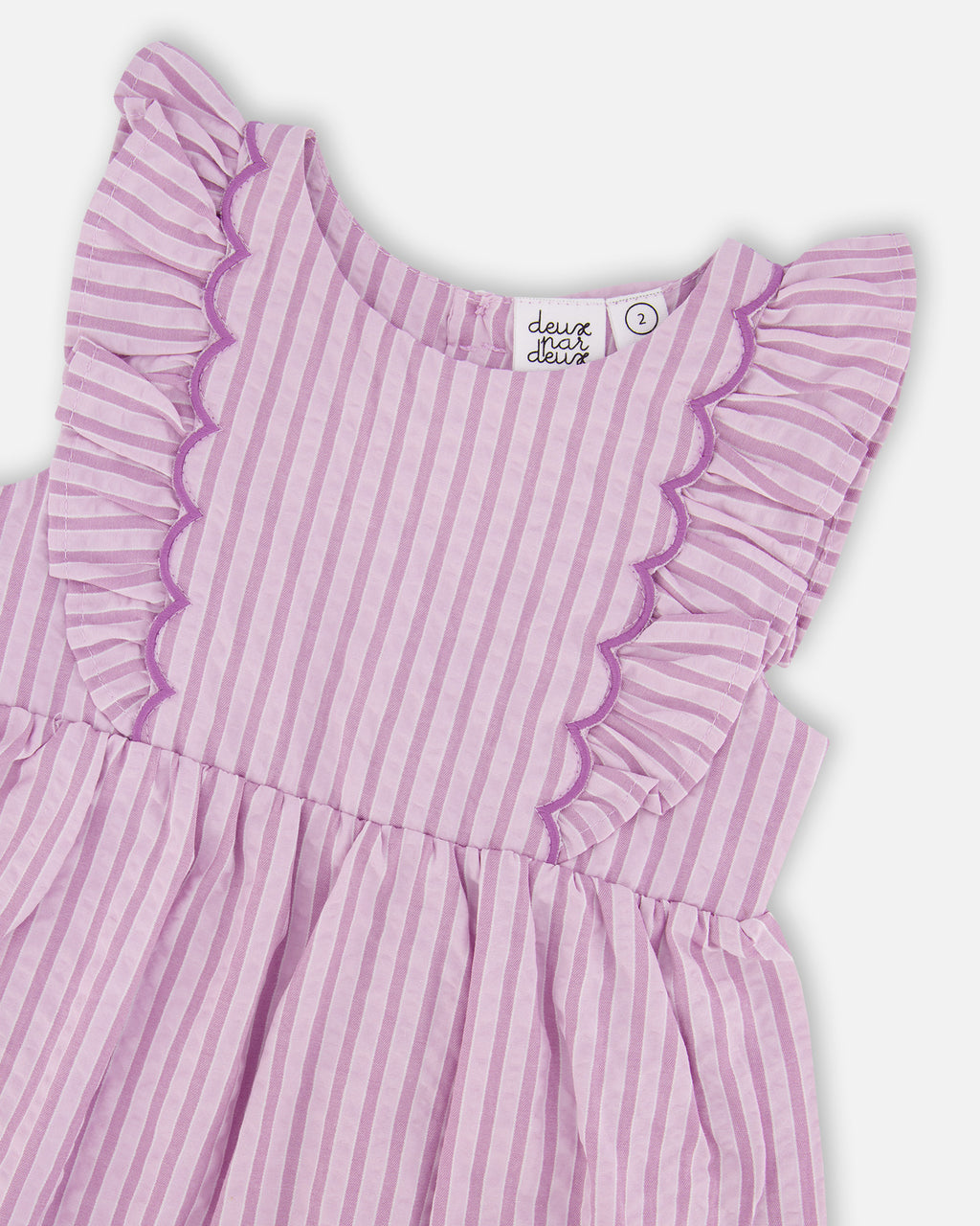 Deux Par Deux Girls Striped Dress_ H30E86