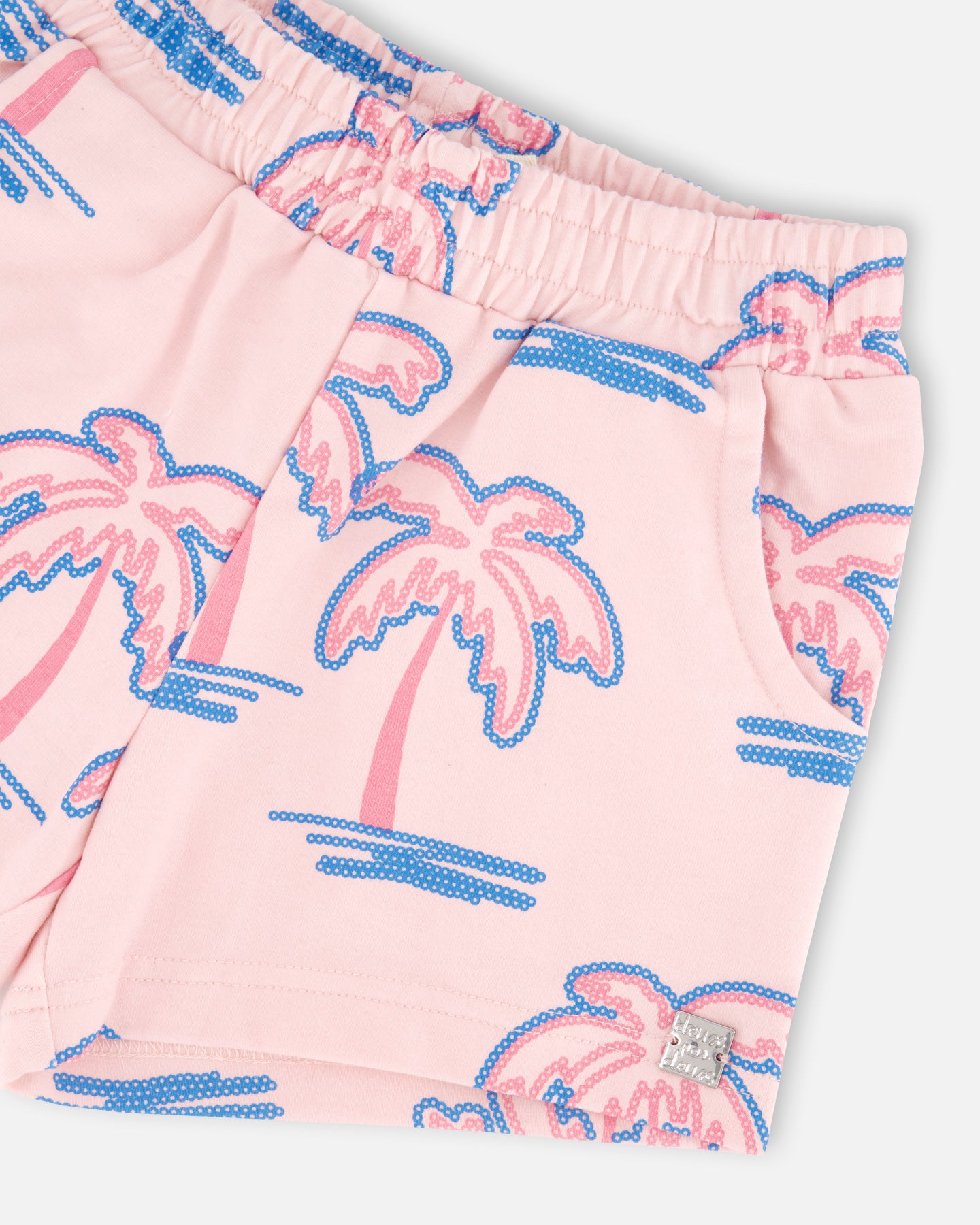 Deux Par Deux Girls Printed Terry Shorts_ H30G26