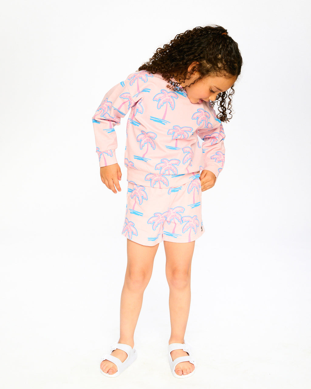 Deux Par Deux Girls Printed Terry Sweatshirt_ H30G30