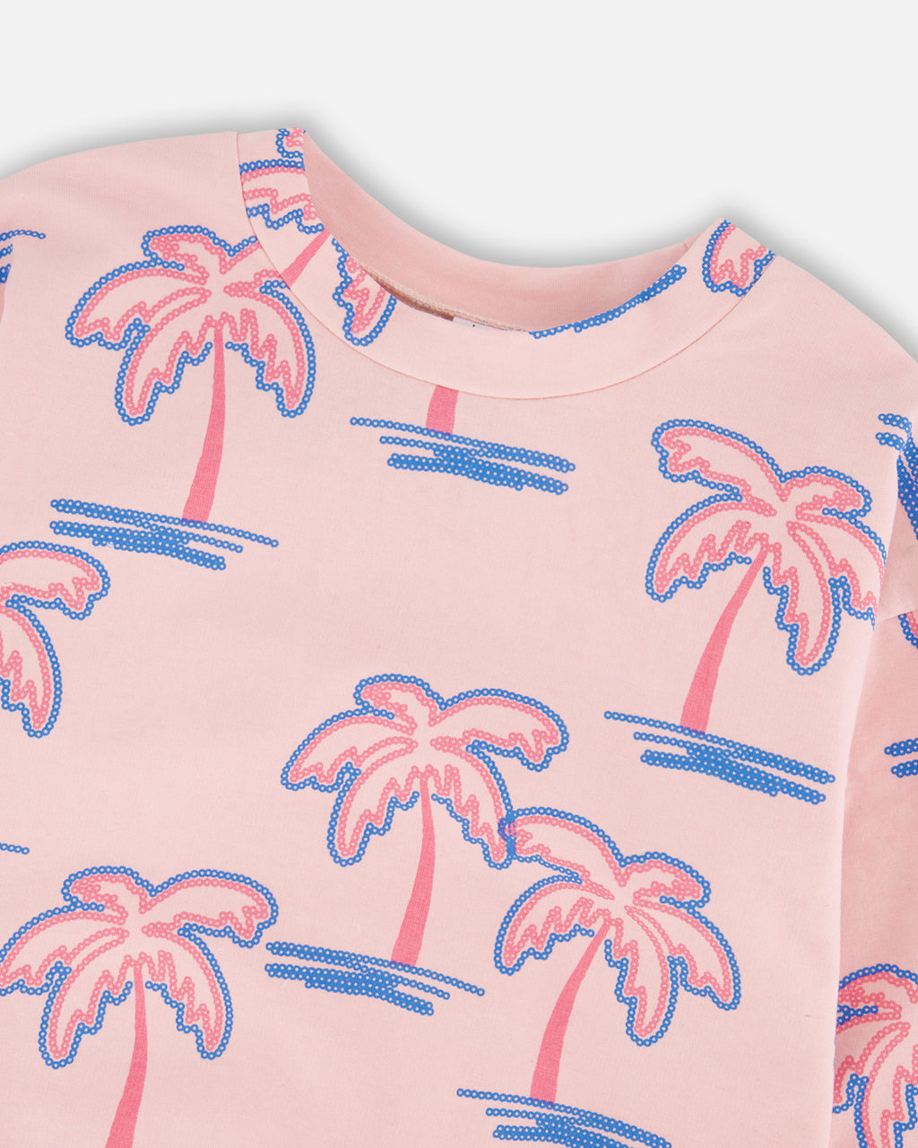 Deux Par Deux Girls Printed Terry Sweatshirt_ H30G30