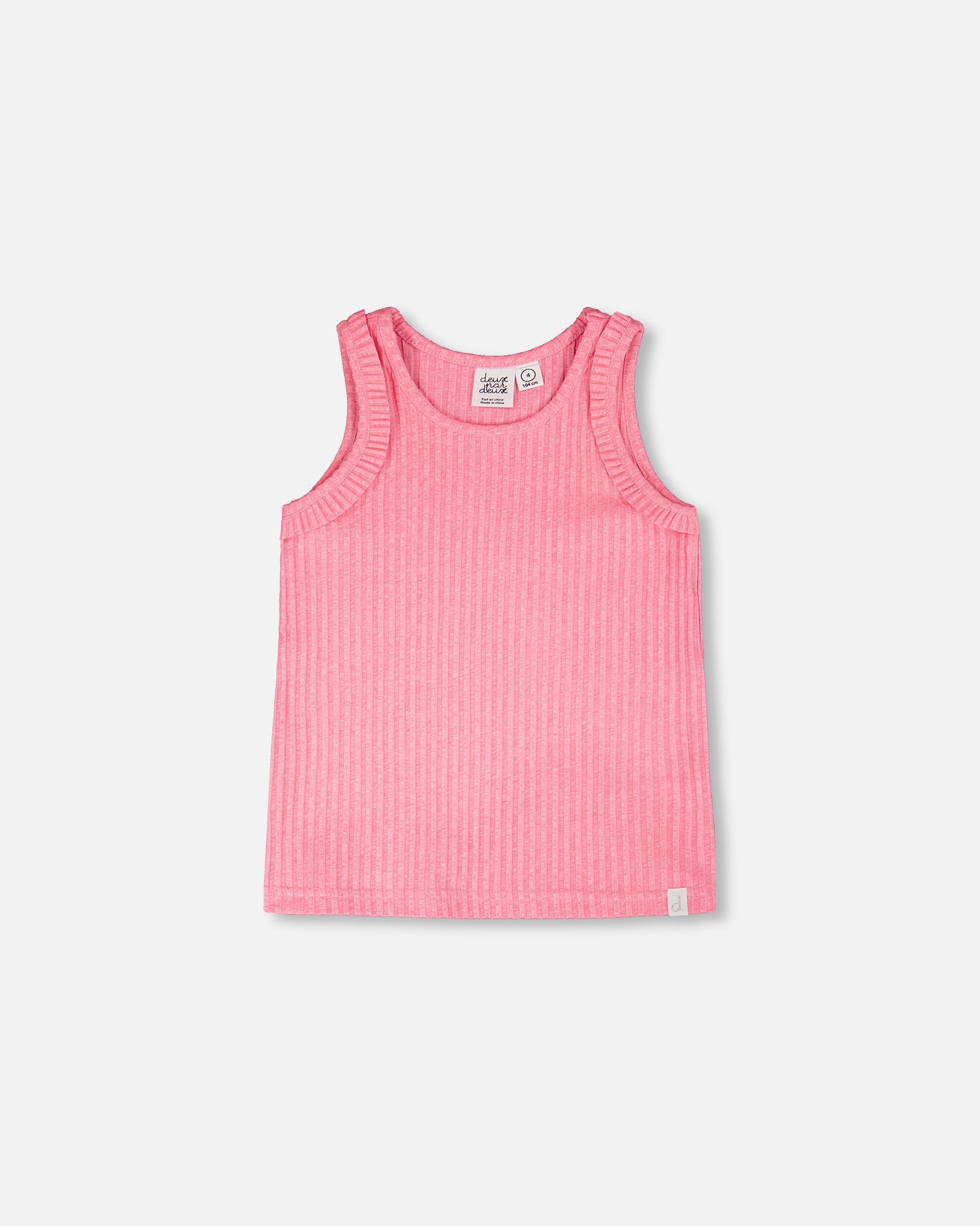 Deux Par Deux Girls Ribbed Tank Top_ H30G73