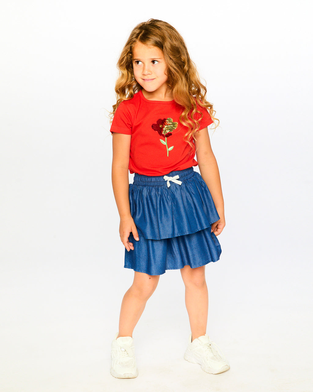 Deux Par Deux Girls Chambray Skort_ H30H80