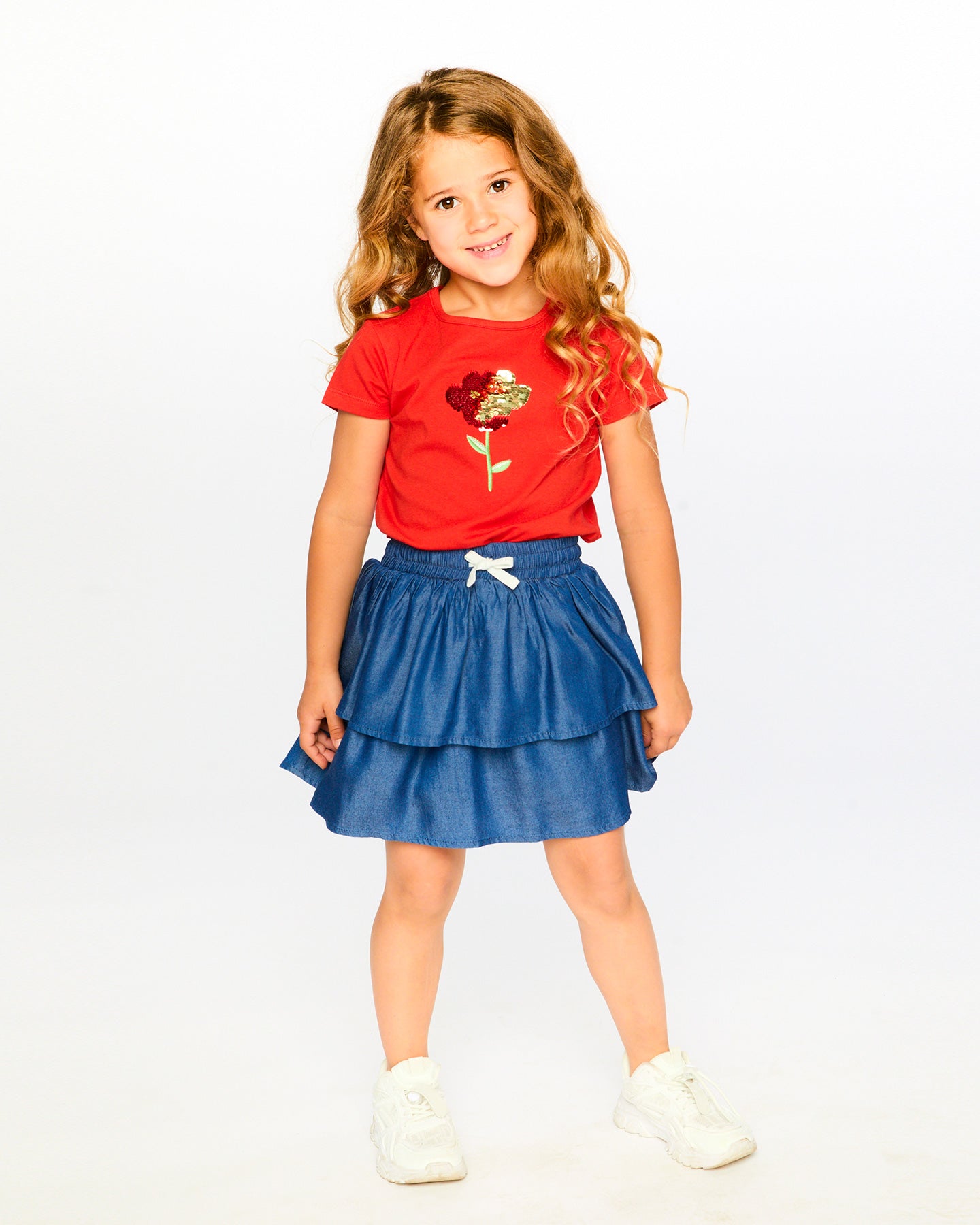 Deux Par Deux Girls Chambray Skort_ H30H80