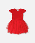 Deux Par Deux Girls Bi-Material Dress + Purse_ H30H88/H30HA