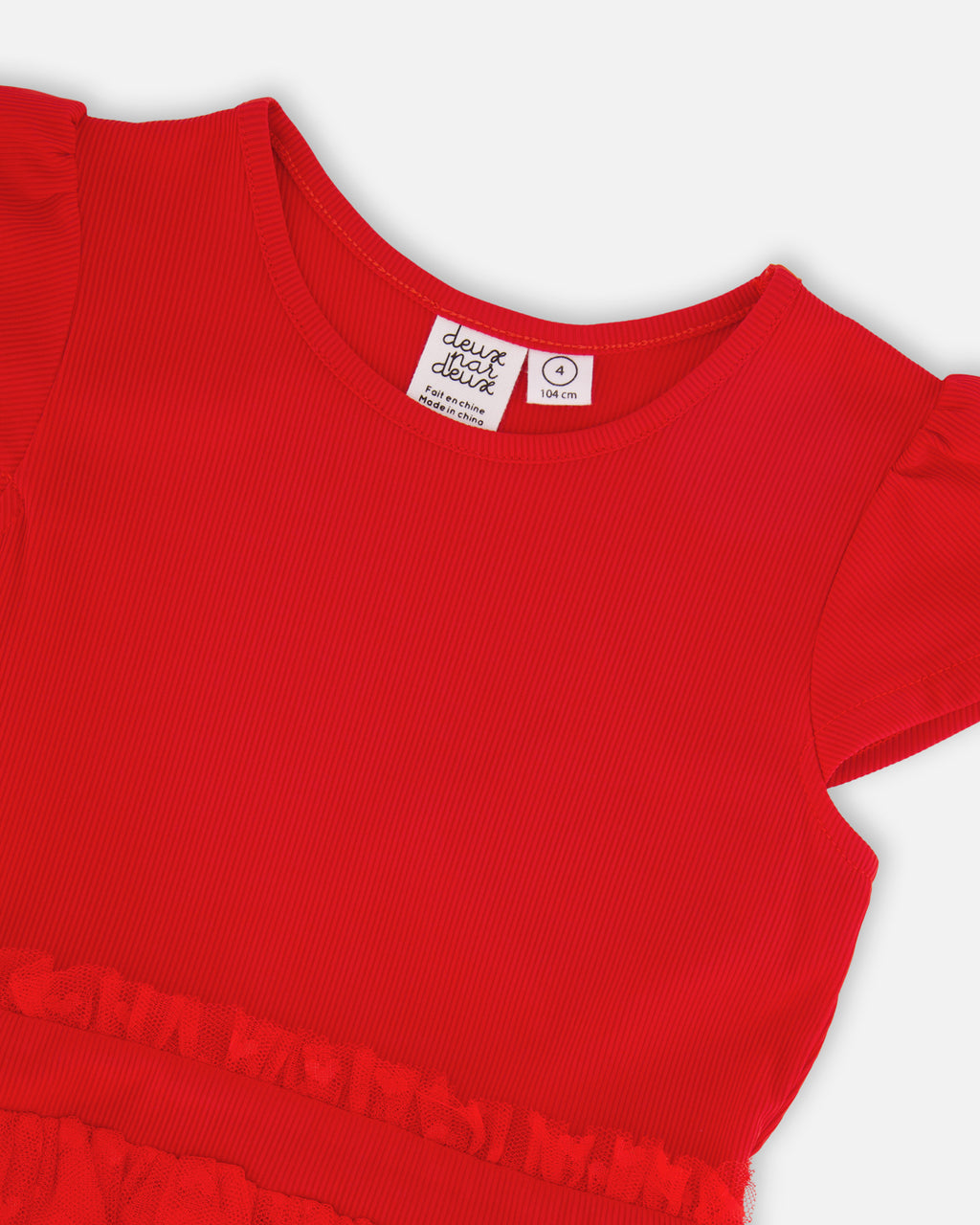 Deux Par Deux Girls Bi-Material Dress + Purse_ H30H88/H30HA