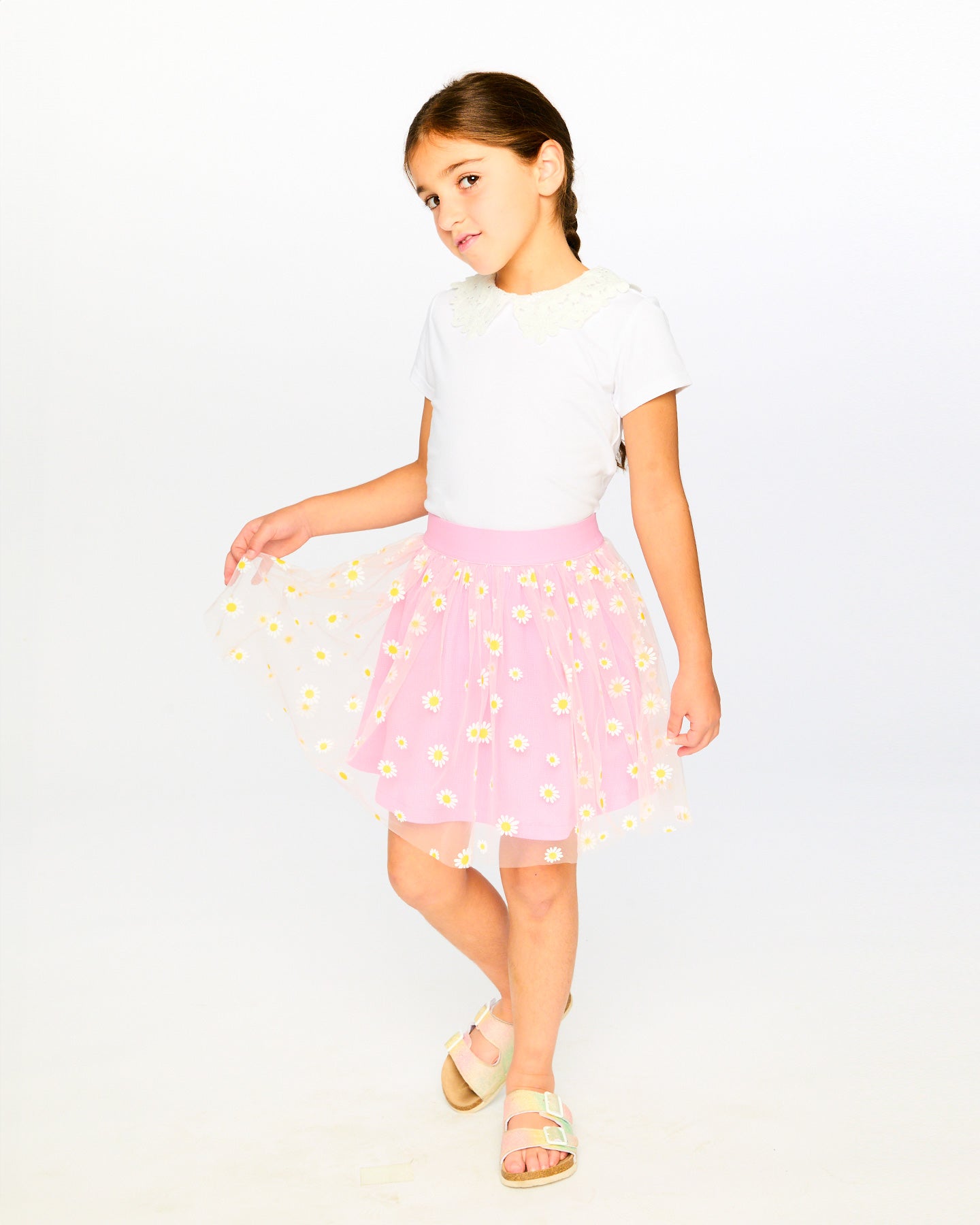 Deux Par Deux Girls Mesh Skirt_ H30I80