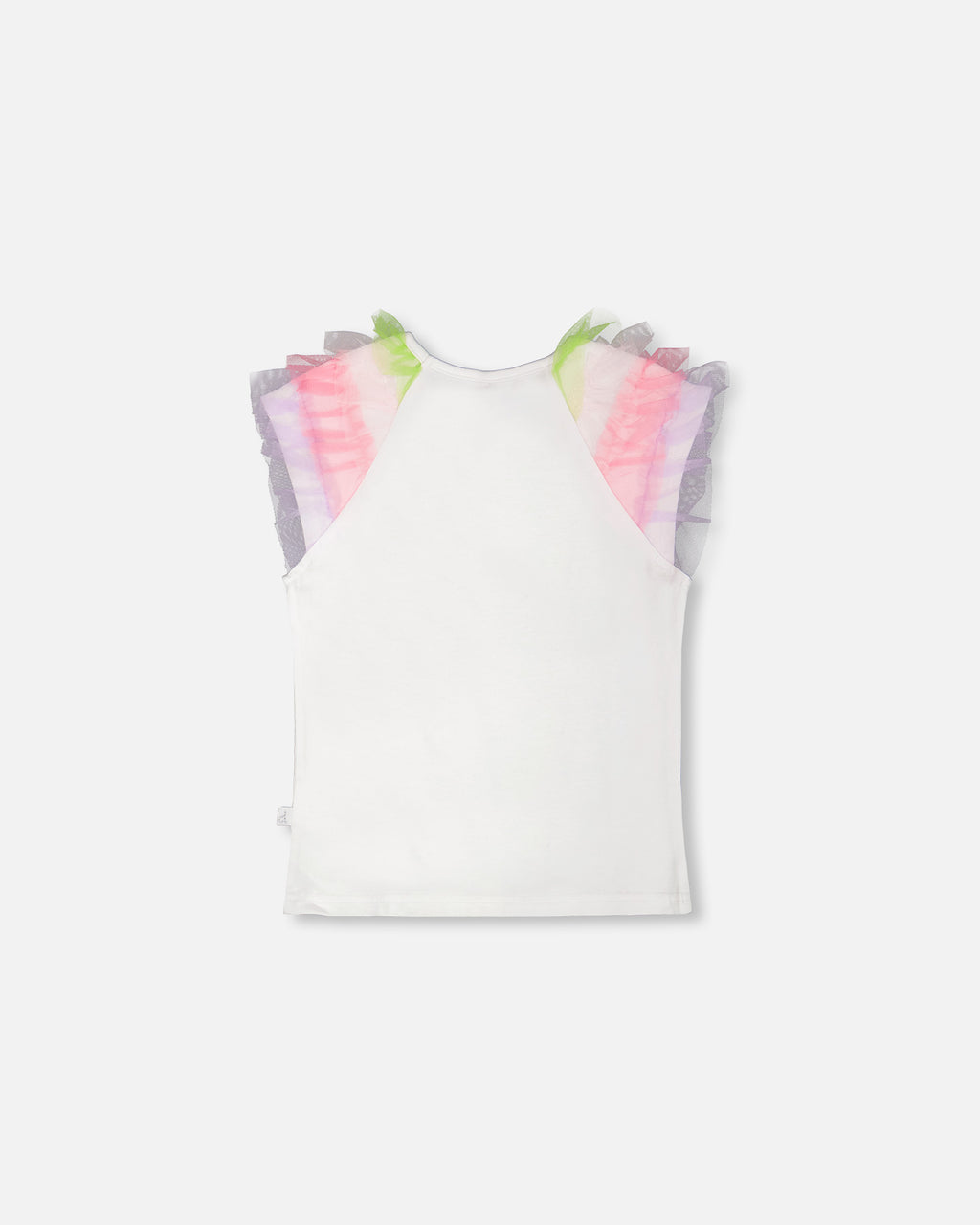 Deux Par Deux Girls T-Shirt With Mesh Sleeves_ H30M72