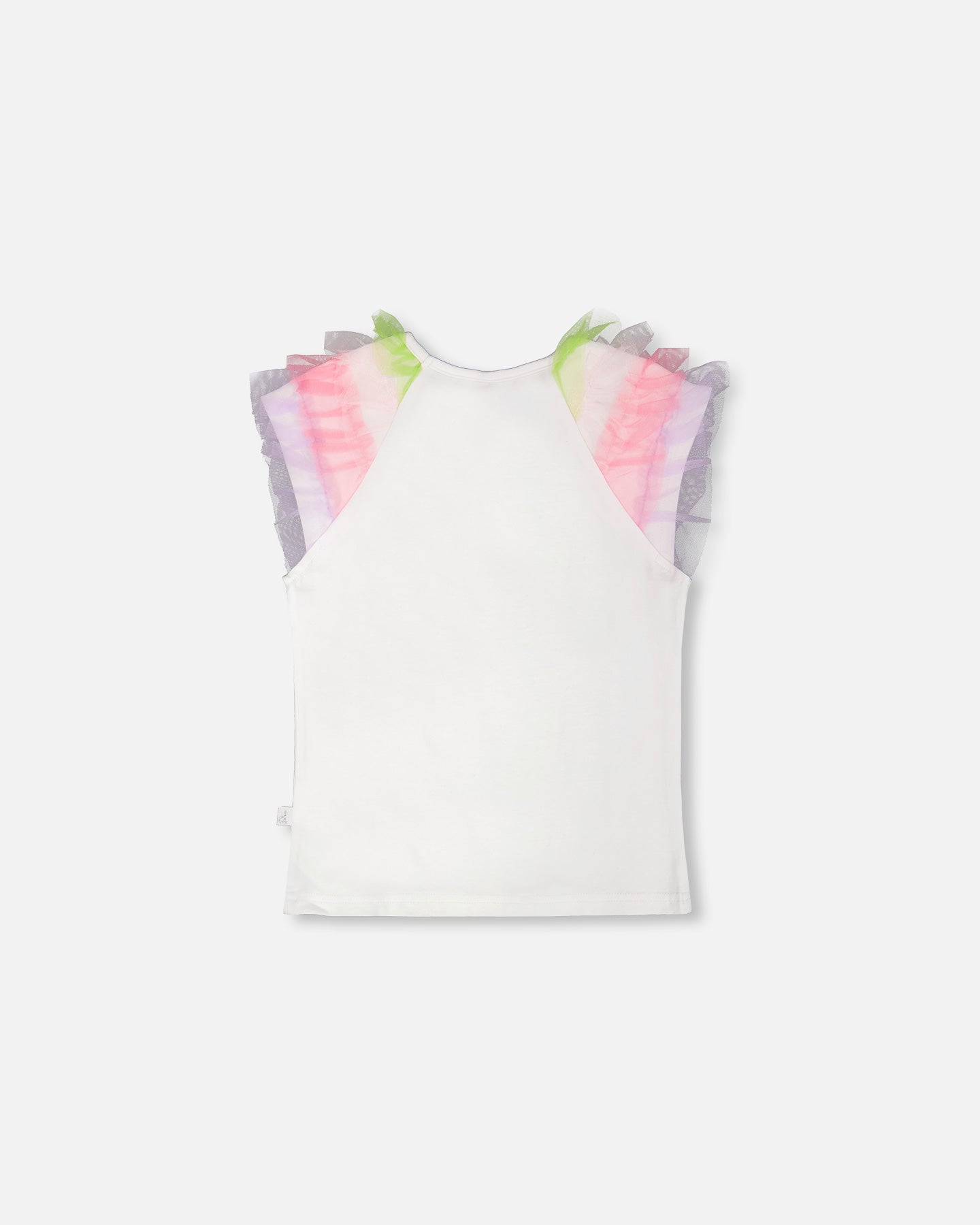 Deux Par Deux Girls T-Shirt With Mesh Sleeves_ H30M72