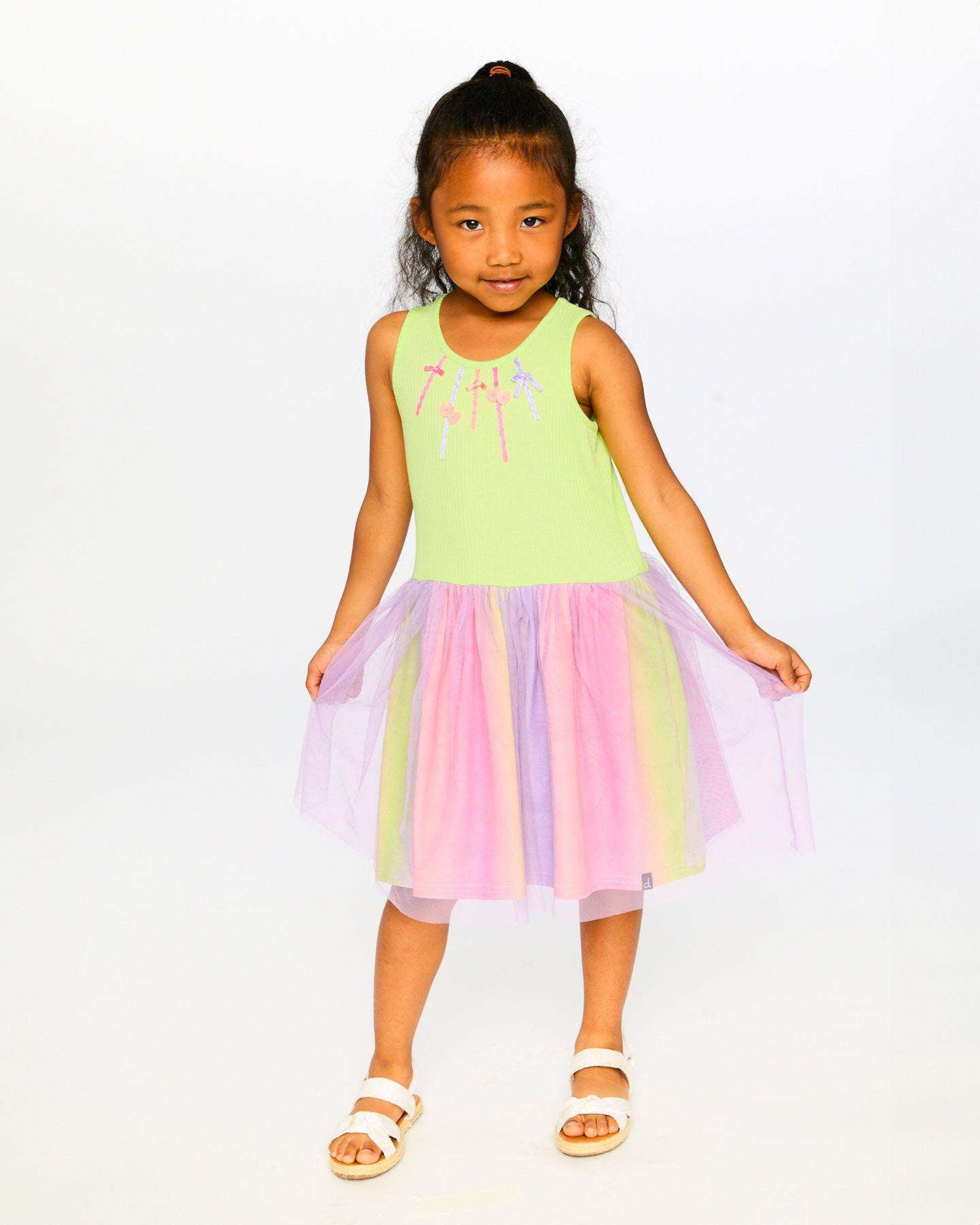 Deux Par Deux Girls Mesh Dress_ H30M86