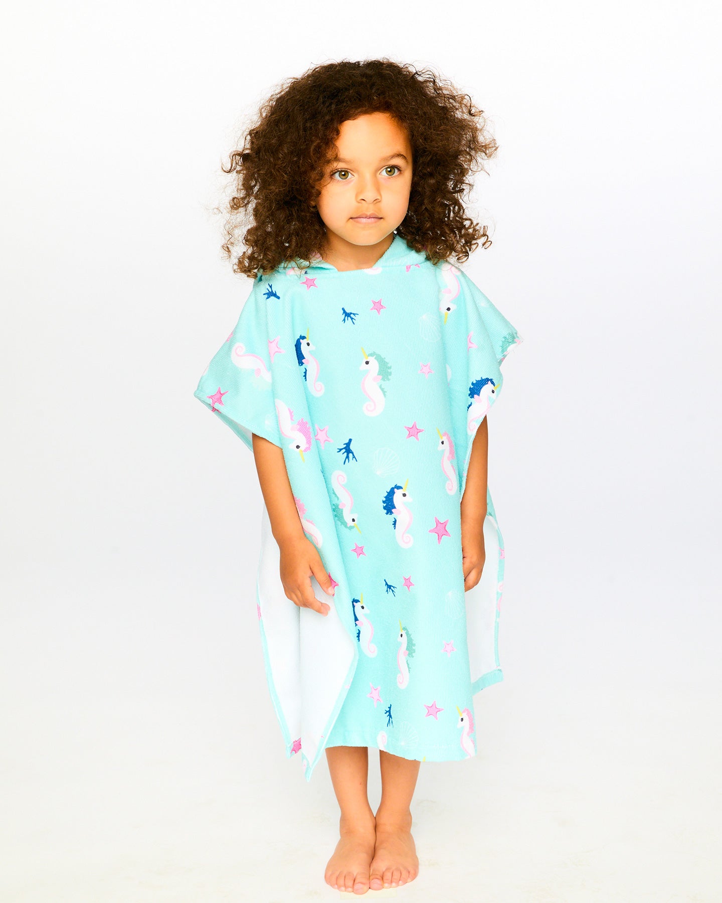 Deux Par Deux Girls Hooded Poncho_ H30OP