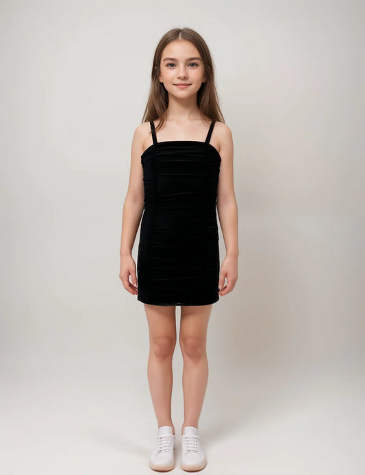 Cheryl Kids Ava Black Mesh Dress