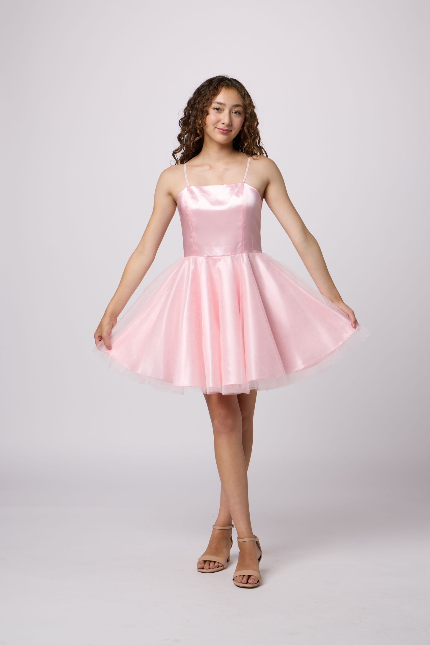 UDT Satin & Tulle Party Dress w/Straps