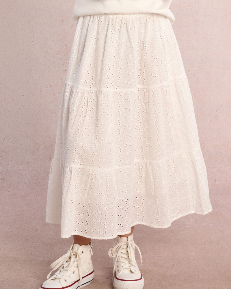 Mini Molly Girls Woven Eyelet Skirt_ MG906EP