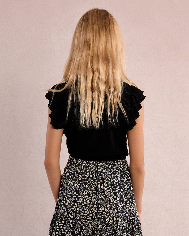 Mini Molly Girls Knitted Ruffled Top_ MT2224EP