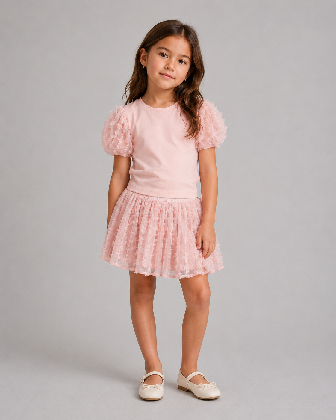 Mayoral Girls S/S Tulle Shirt & Skirt Set
