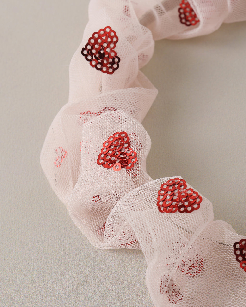 Noralee Gathered Red Hearts Headband