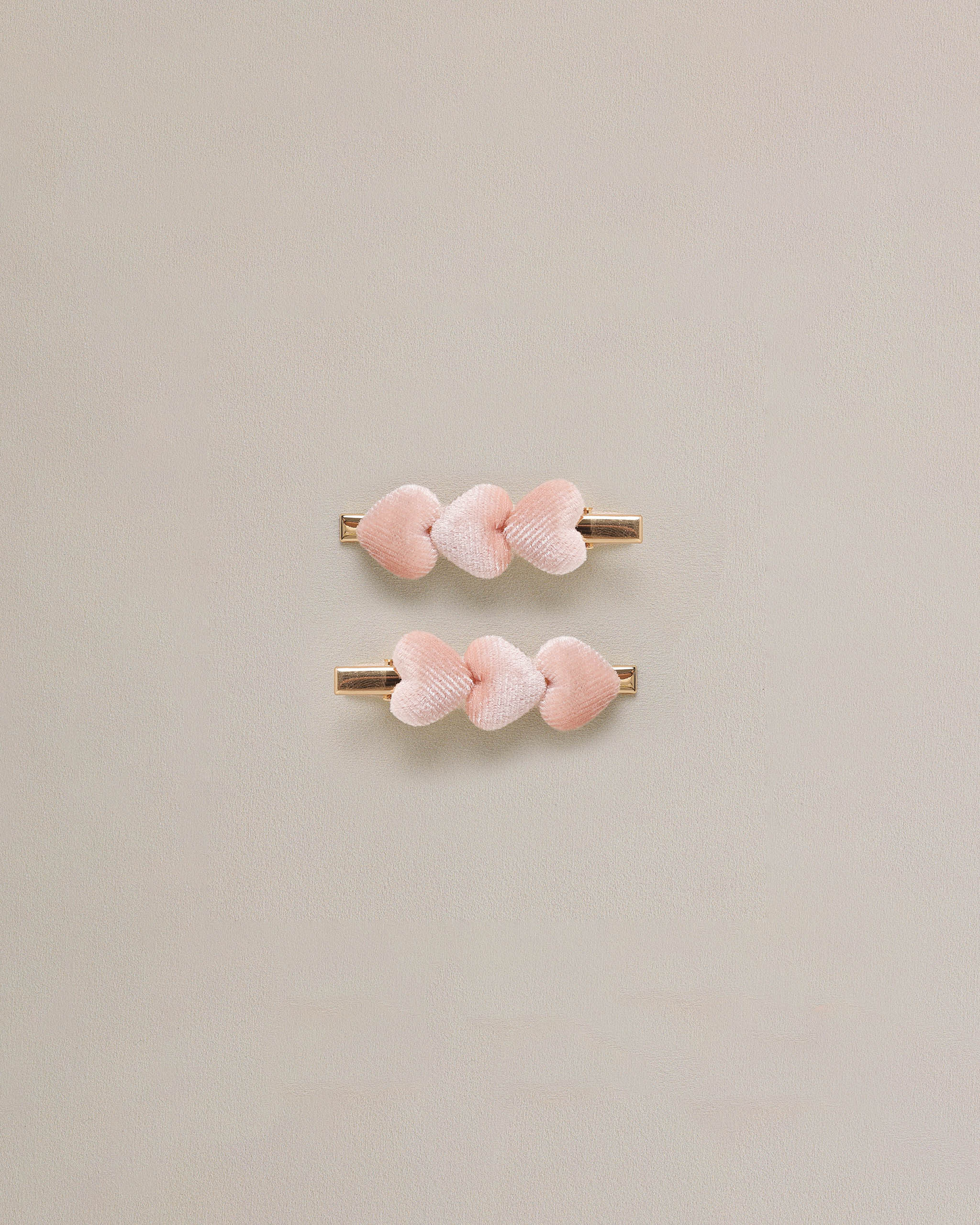 Noralee Velvet Pink Heart Clips