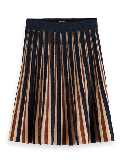 Scotch & Soda Navy Glitter Knit Pleated Midi Skirt _173829-6021