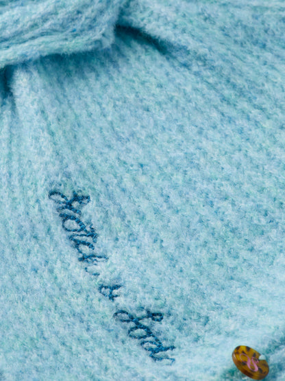 Scotch & Soda Blue Twist Knot Knit Fluffy Sweater _173766-0886