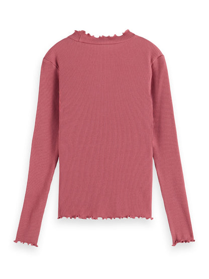 Girls Long-Sleeved Ribbed T-Shirt