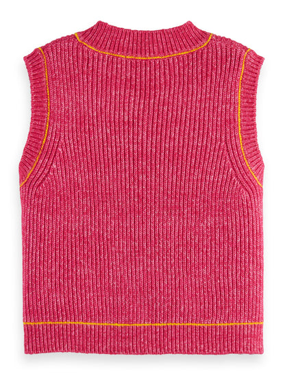 Girls V-Neck Knit Vest