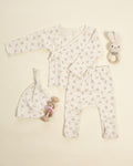 Quincy Mae Baby Wrap Top + Footed Pant Set with Hat_ QM201NADL/QMA004NADL