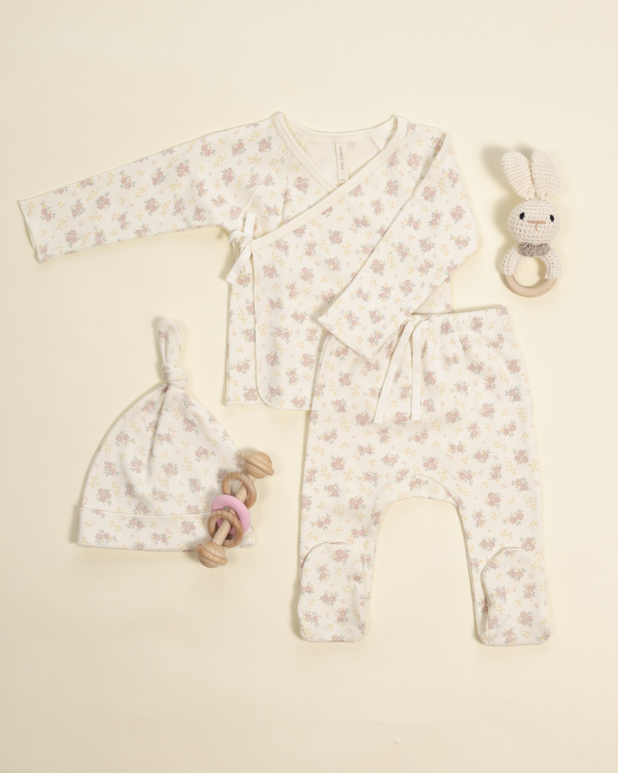 Quincy Mae Baby Wrap Top + Footed Pant Set_ QM201NADL