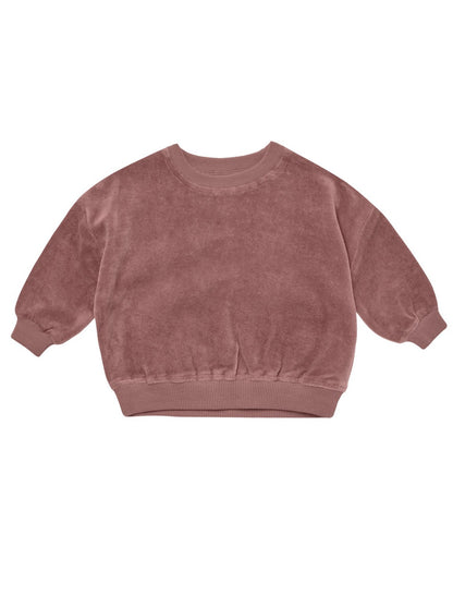 Quincy Mae Baby Plum Velvet Relaxed Sweatshirt & Sweatpants Set _QM094GIFF-P1152