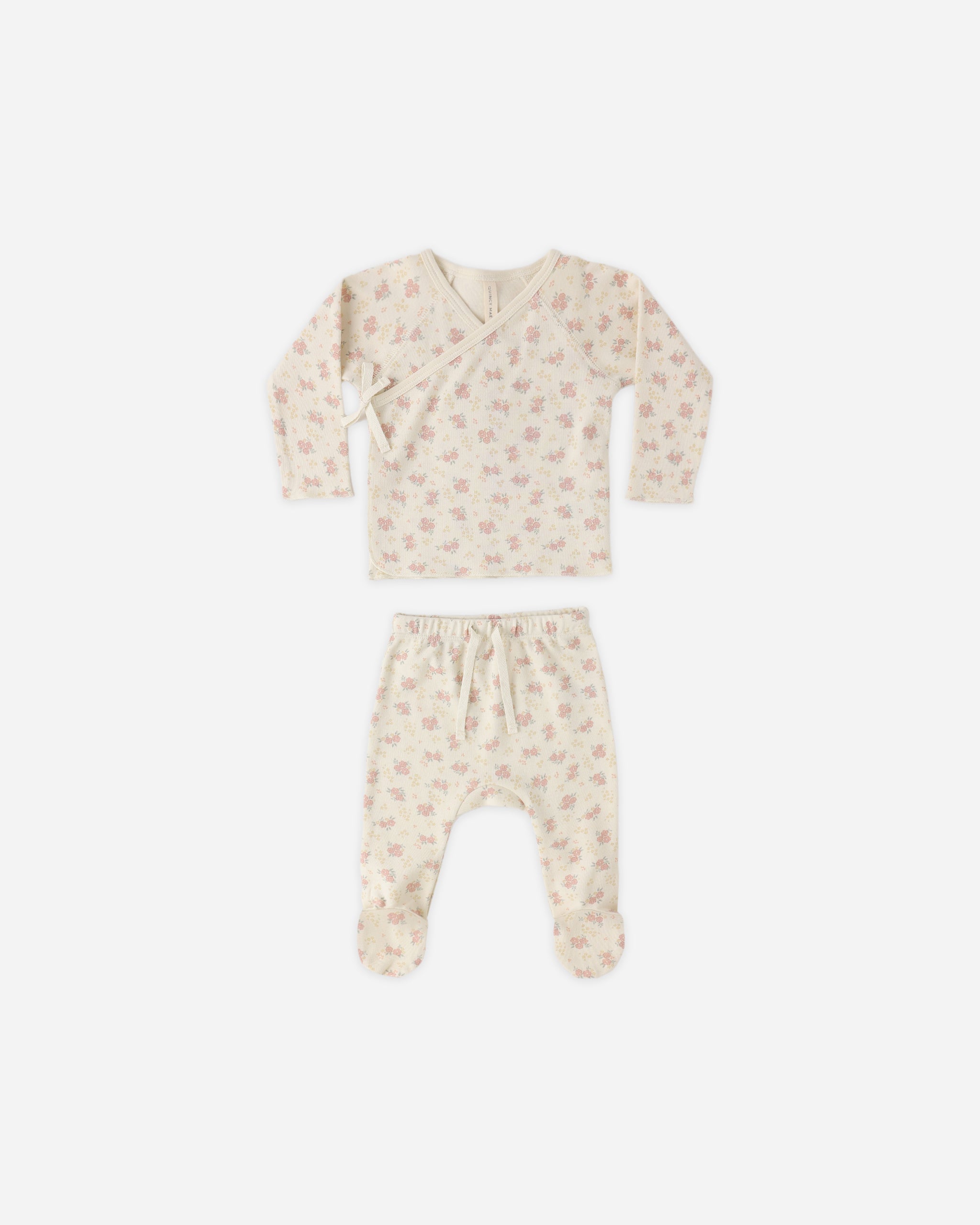 Quincy Mae Baby Wrap Top + Footed Pant Set_ QM201NADL