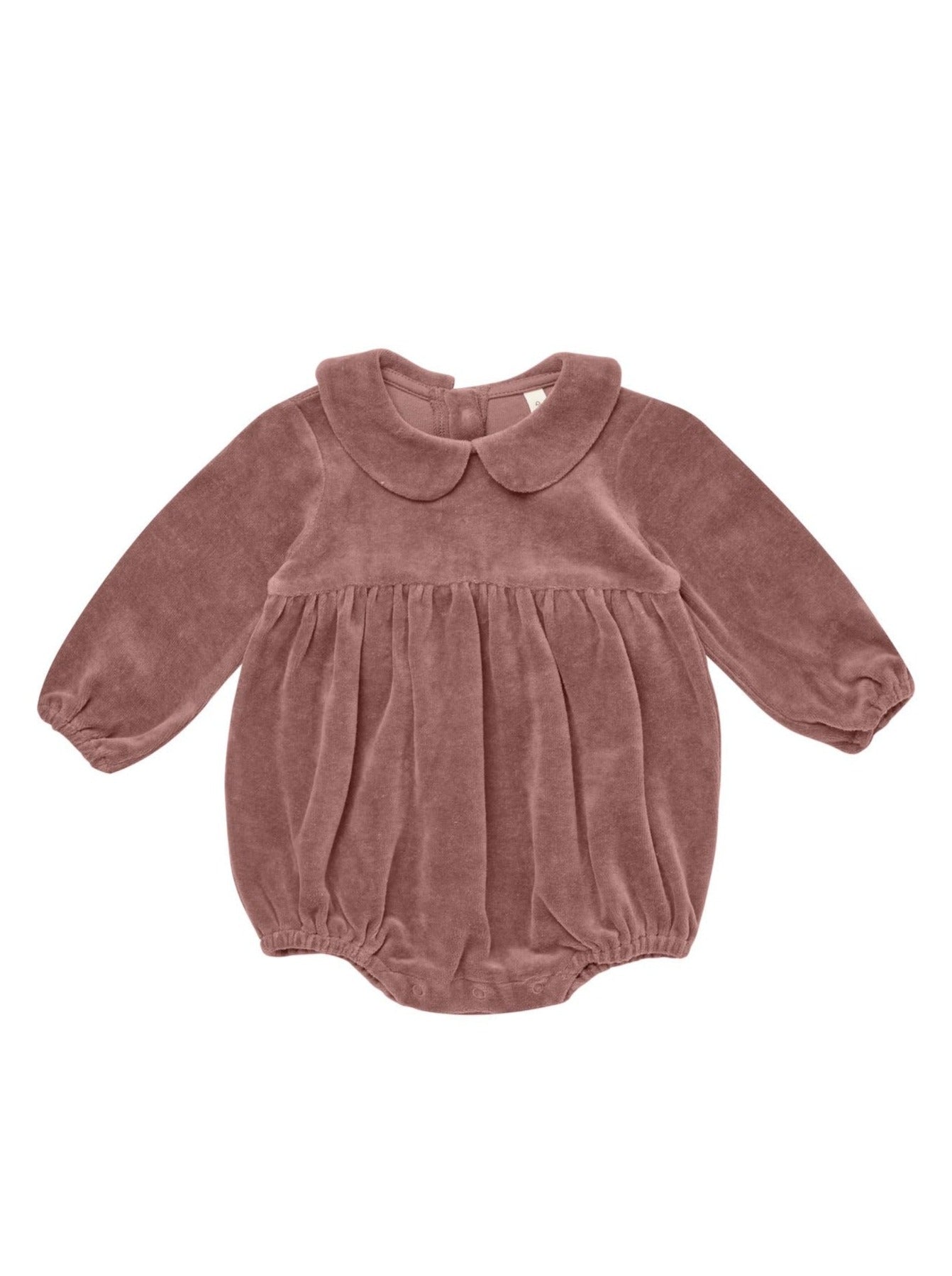 Quincy Mae Plum Velvet Romper _QM459GIFF-P1152