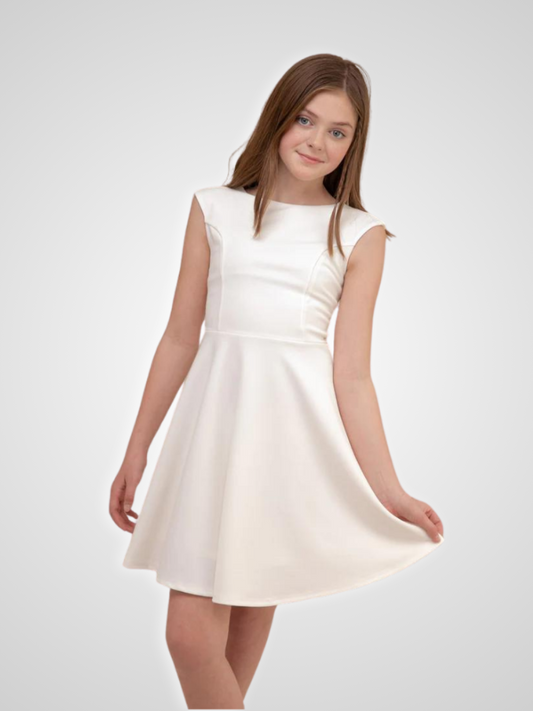 UDT Cap Sleeve Dress _ R3243KL-WHITE