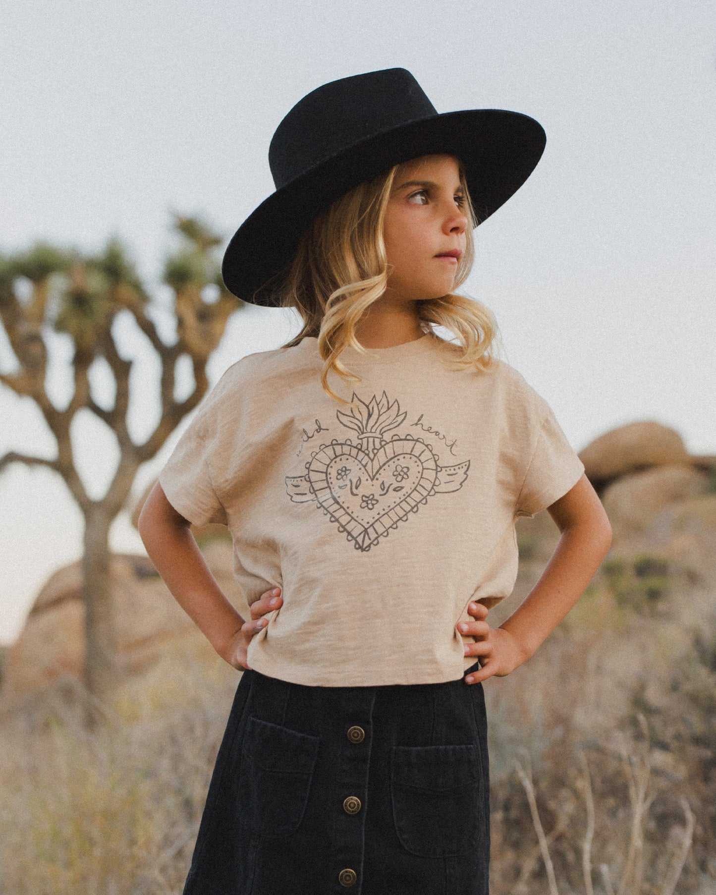 Girls Boxy Wild Heart Tee