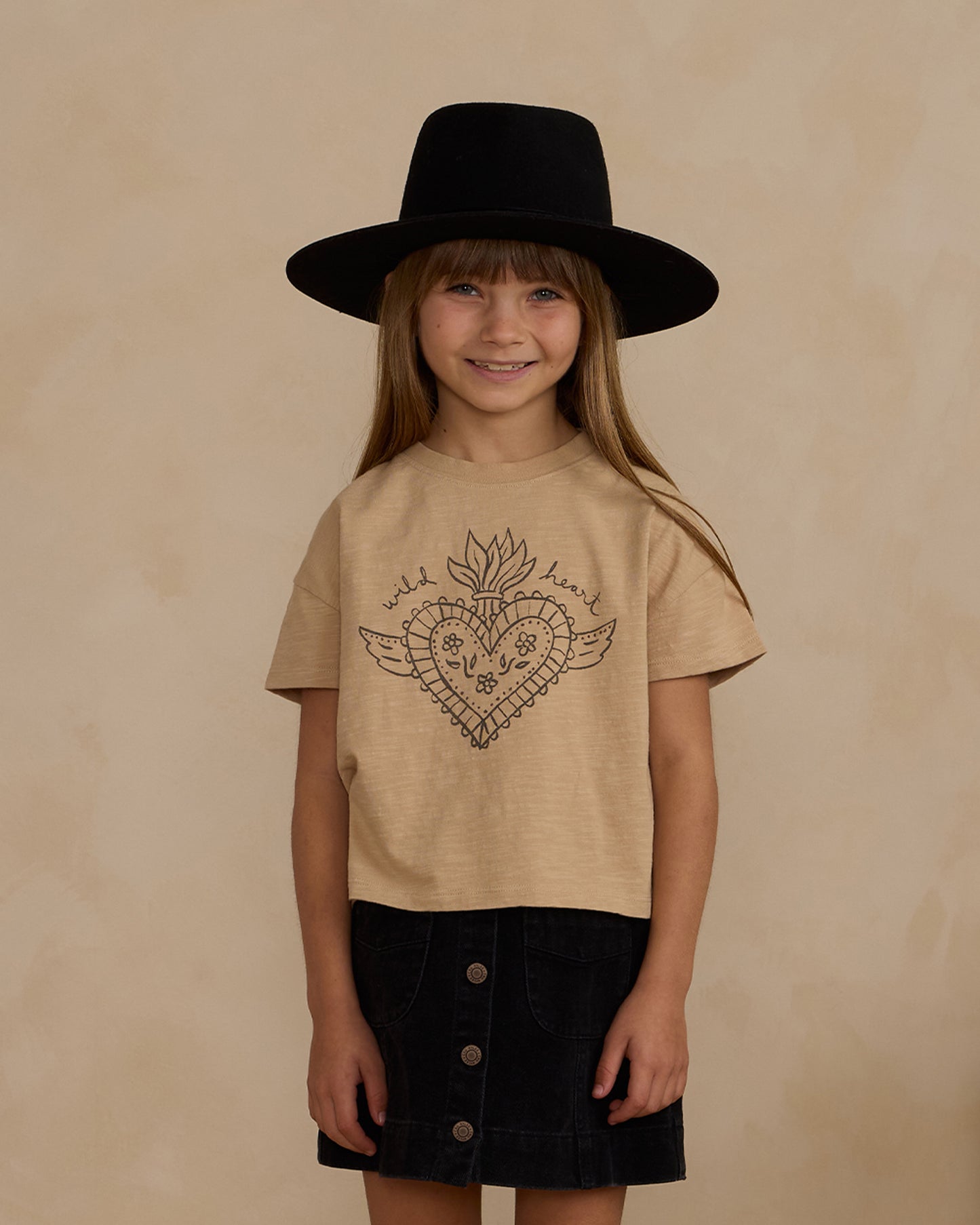 Girls Boxy Wild Heart Tee