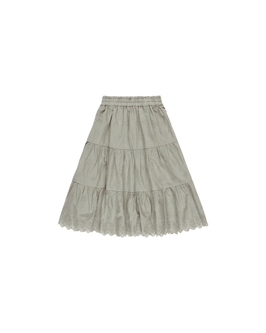 Girls Ruffle Tiered Midi Skirt