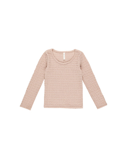 Girls Textured Long Sleeve Tee