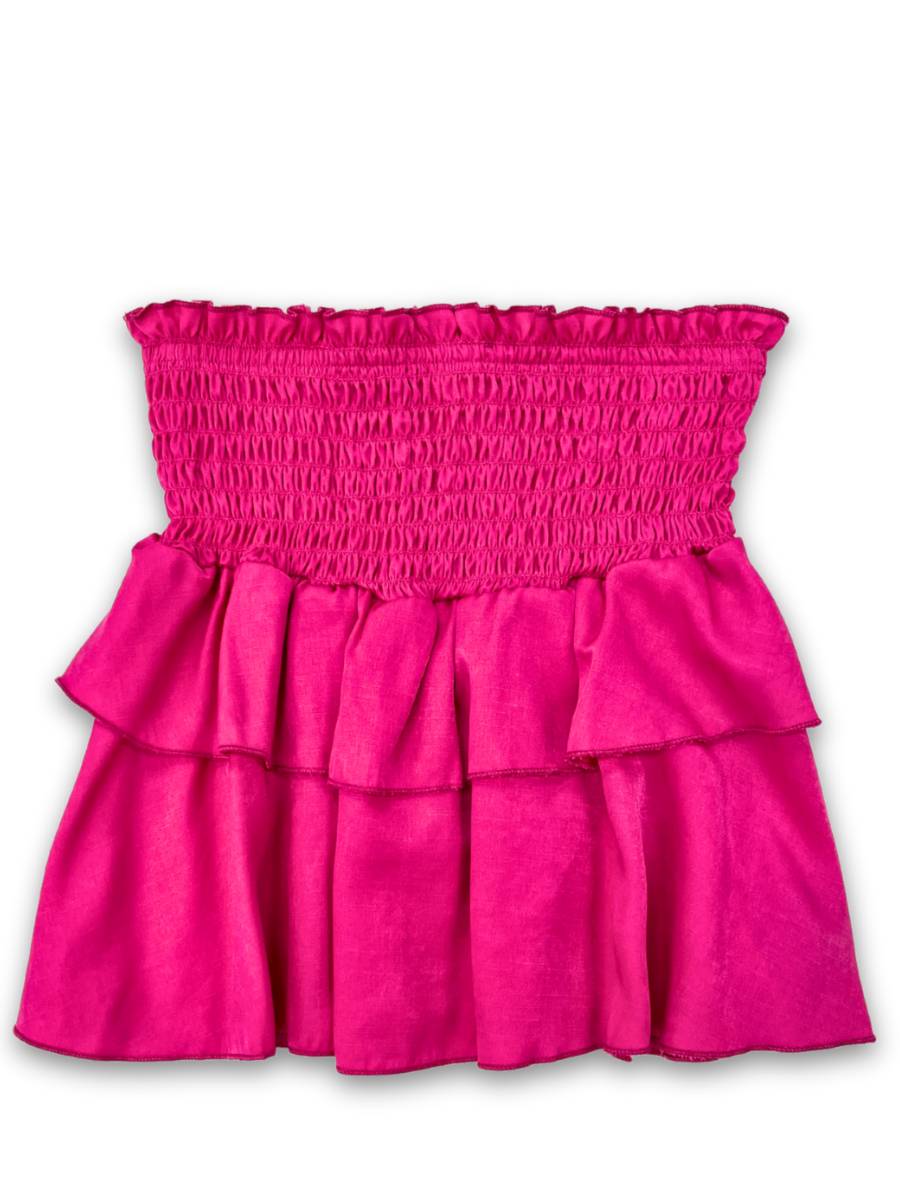 Cheryl Kids Smocked Ruffle Skirt _Hot Pink 6002T-821