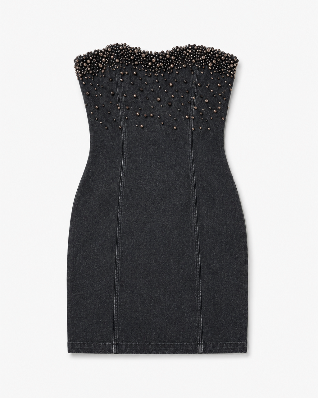 Symphony Junior Girls Pearl Beaded Top Denim Mini Dress_ SD2193HP