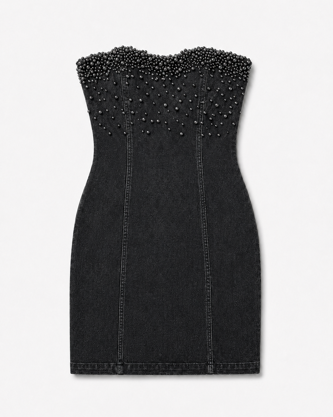 Symphony Junior Girls Pearl Beaded Top Denim Mini Dress_ SD2193HP