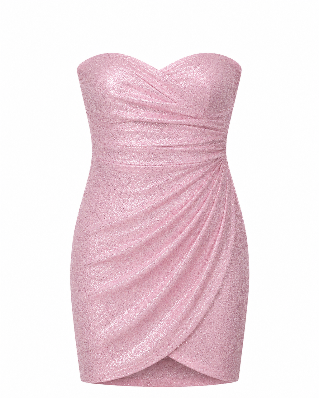 Symphony Junior Girls Shimmer Pleated Tube Top Mini Dress_ SD1779AP