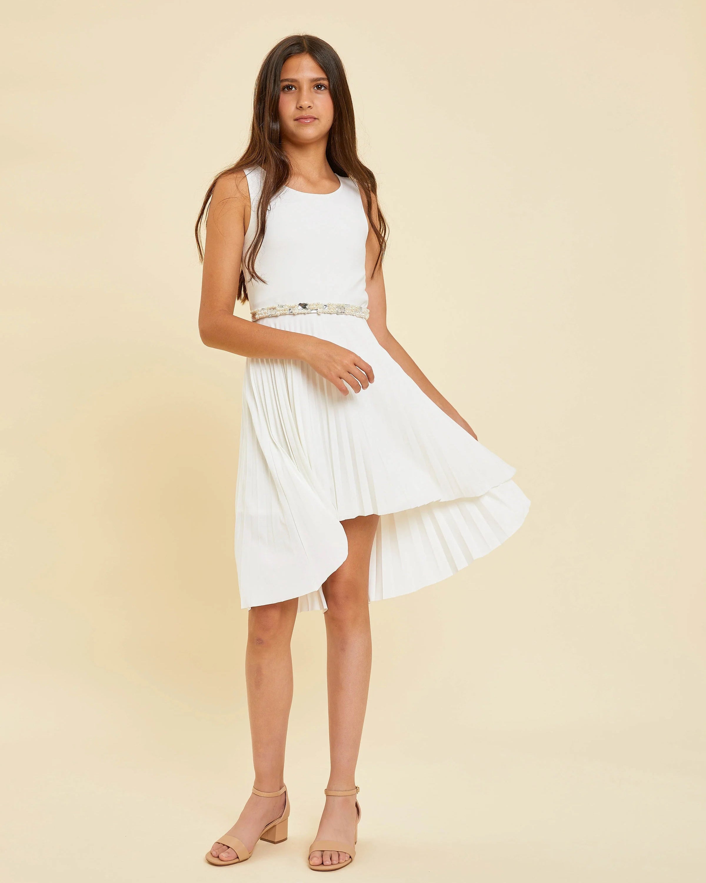 UDT CATHY Pleated Hi Low Dress _T2878K